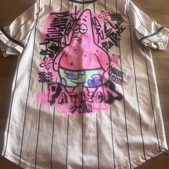 Nickelodeon Spongebob Patrick‎ Star Baseball Jersey Adult Medium button up - Picture 7 of 8